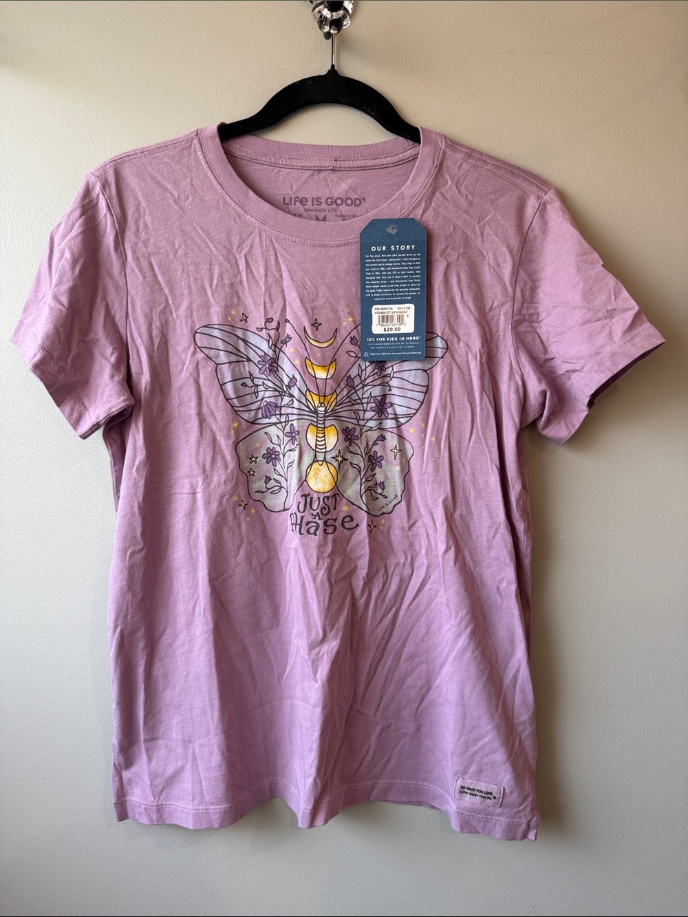 Life Is Good violet Short-Sleeve 'Just a Phase' Graphic Tee cotton M